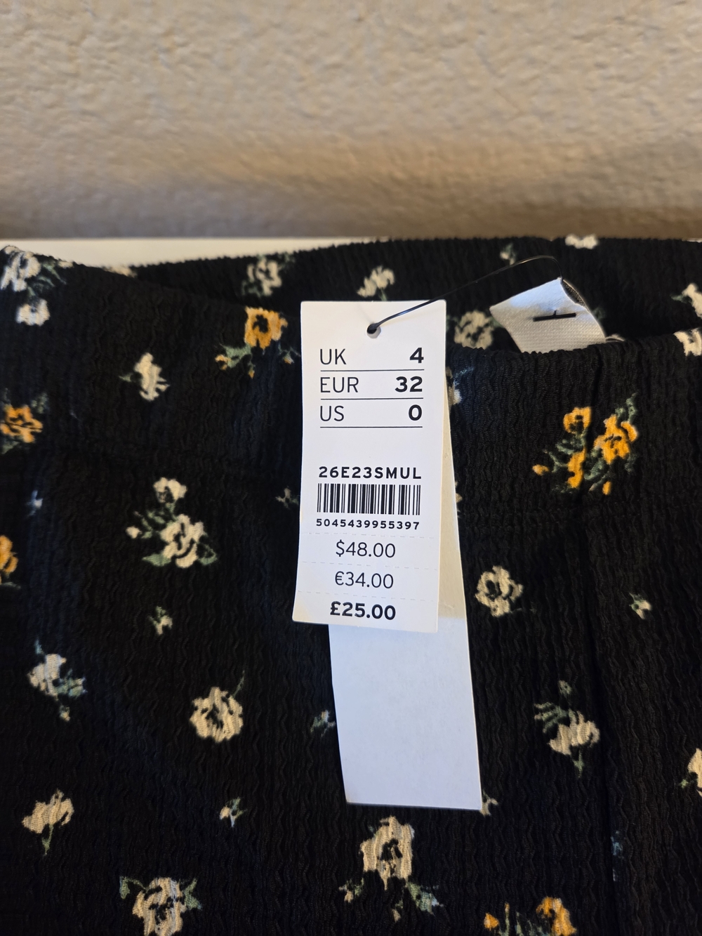 Topshop Black Floral Wide-Leg Pants